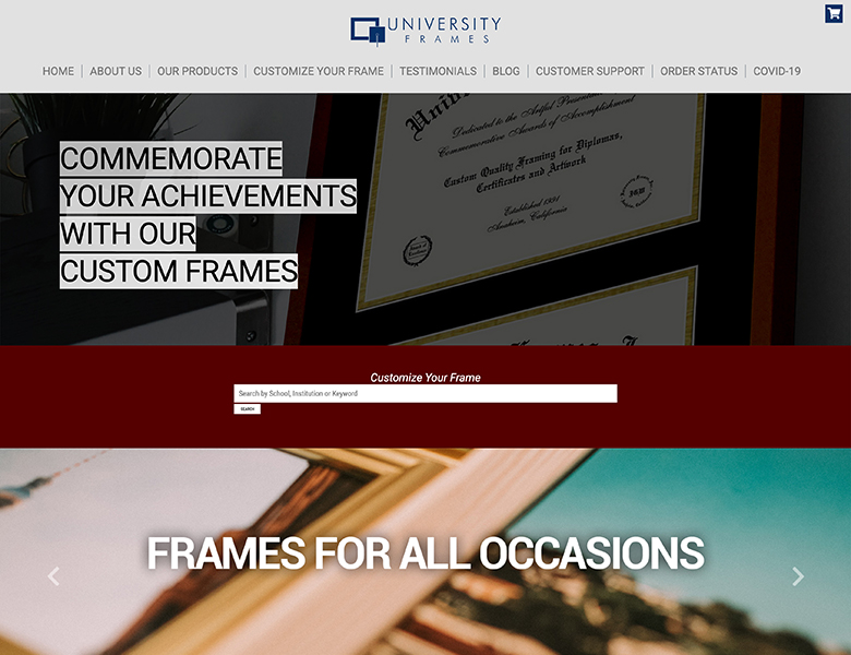 University Frames website